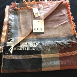ANA Plaid Fringe Scarf